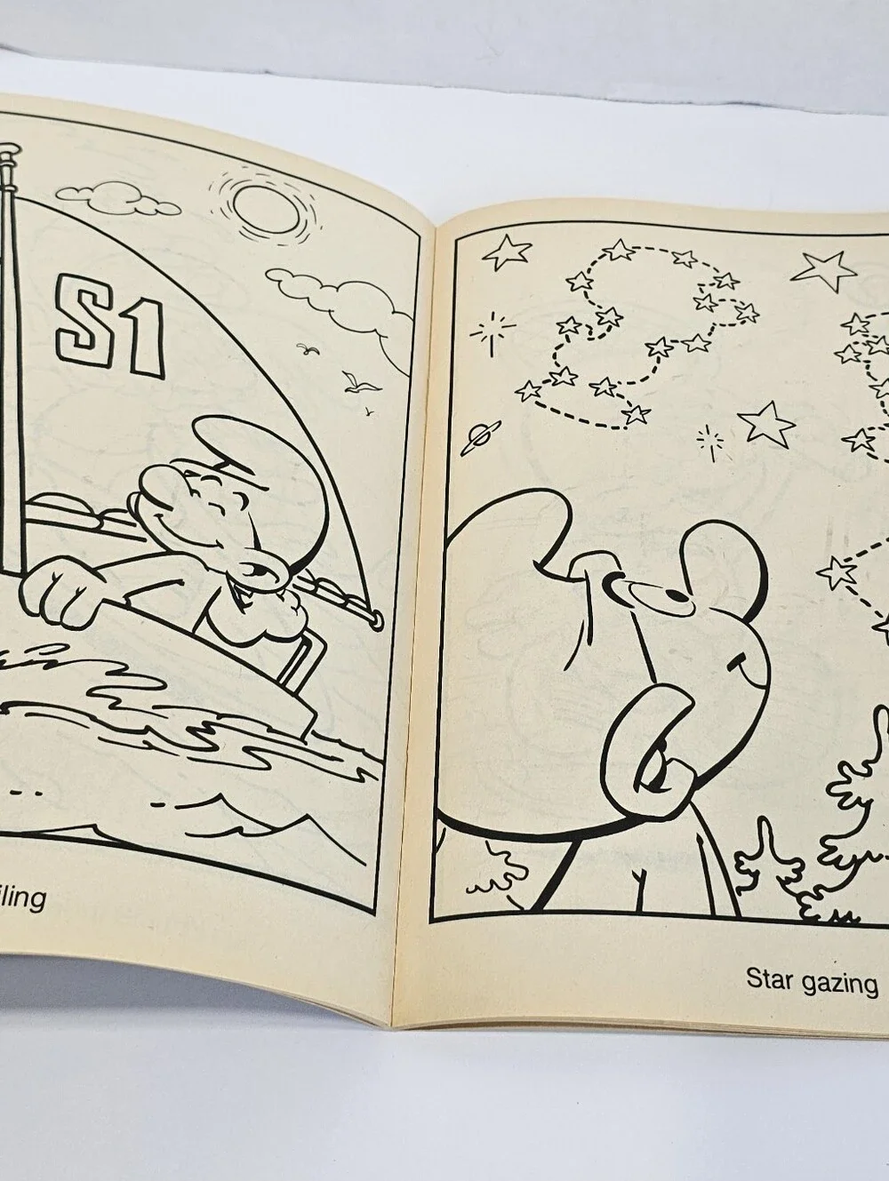 VTG 1982 Smurfs Up Coloring Book NEW